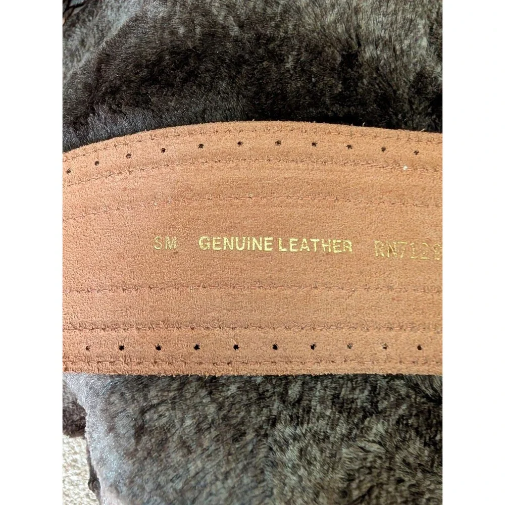 Leather Womens Belt Small Brown Wide Statement Western Cowboy Cowgirl Boho Rodeo